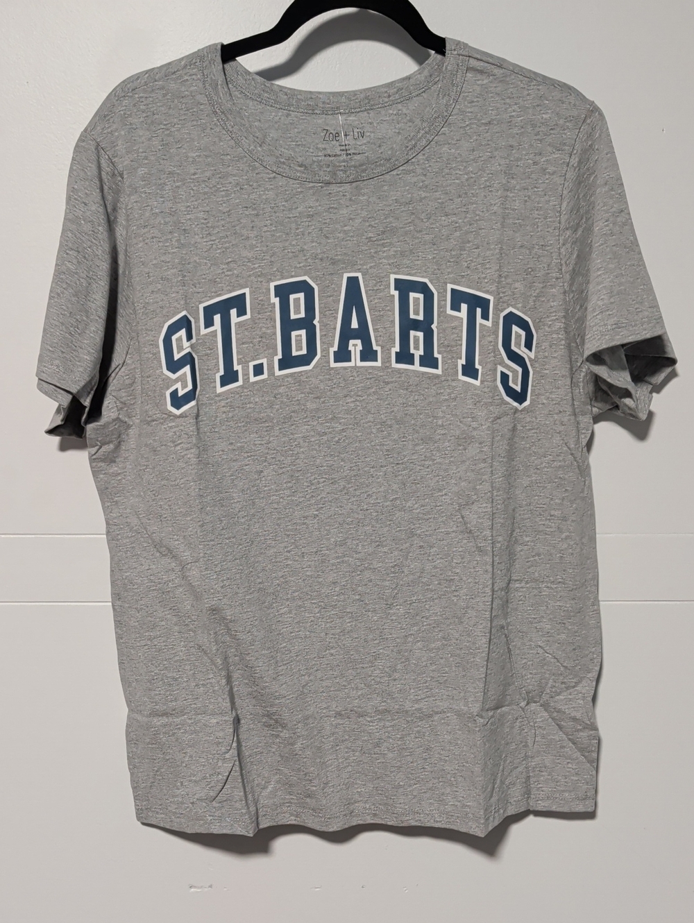 Zoe + Liv Gray Tee 'ST. BARTS' Graphic